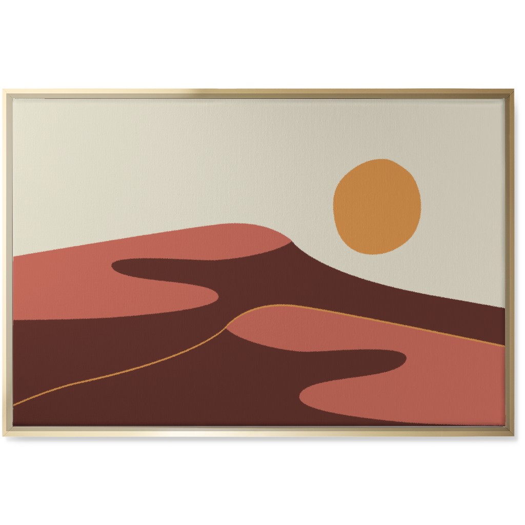 Desert Sun - Earth Tones Wall Art, Gold, Single piece, Canvas, 24x36, Orange