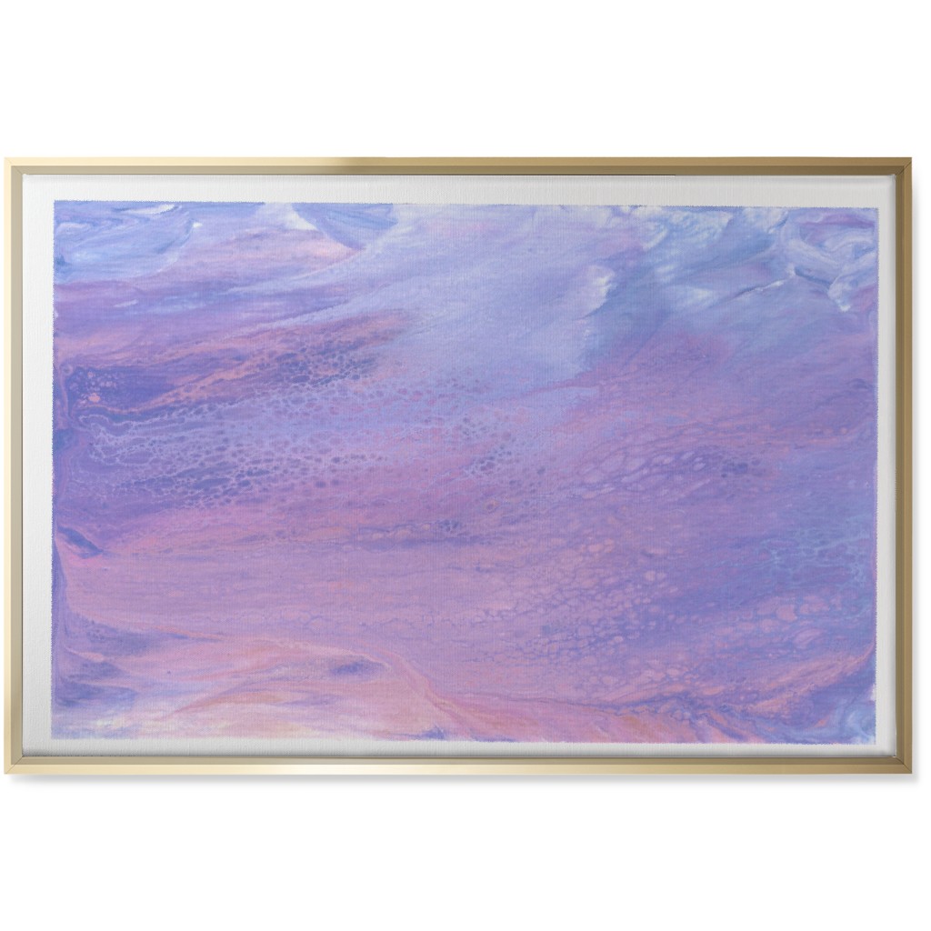 Acrylic Pour Sunset - Purple Wall Art, Gold, Single piece, Canvas, 24x36, Purple
