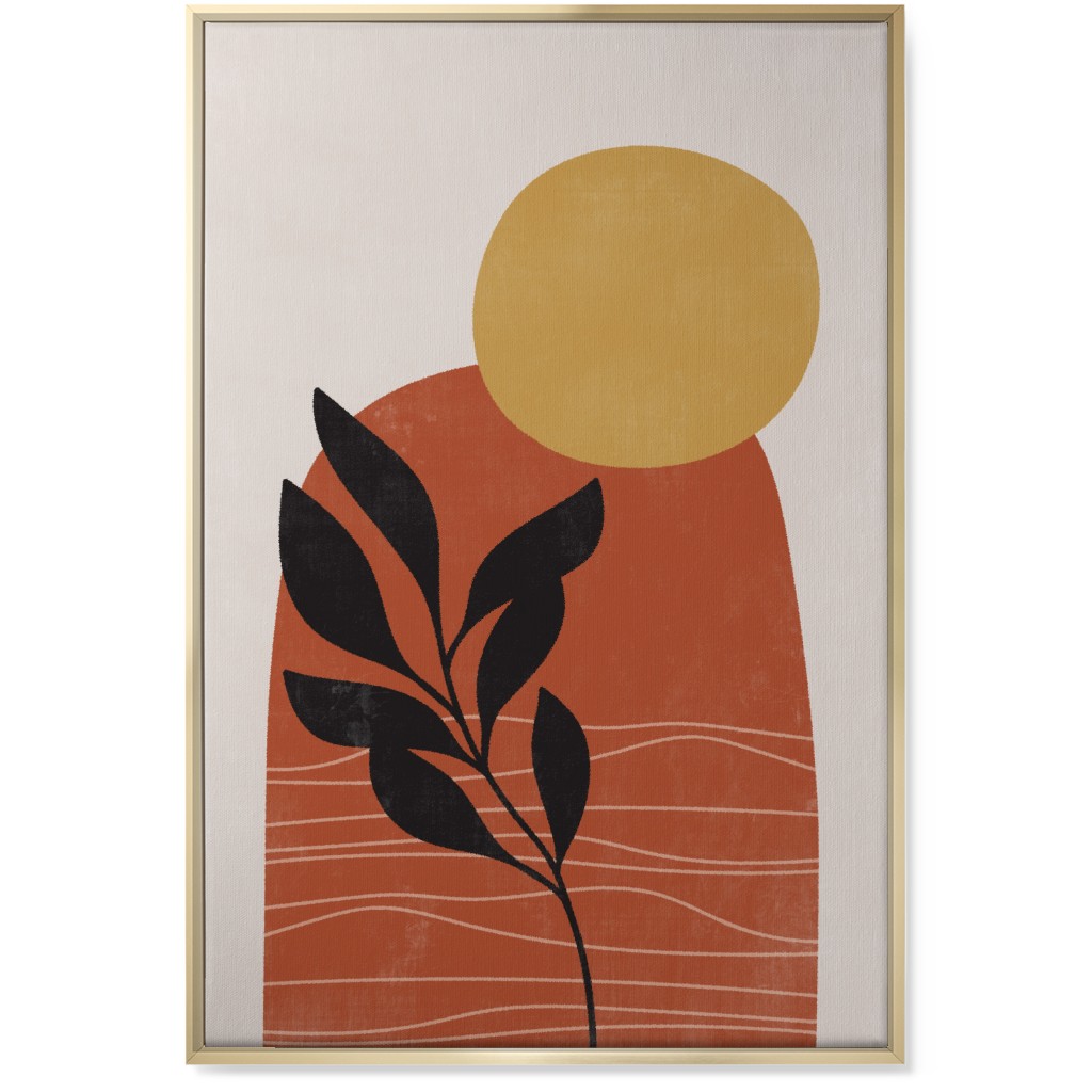Earthen Plateau - Terracotta Wall Art, Gold, Single piece, Canvas, 24x36, Orange, Orange