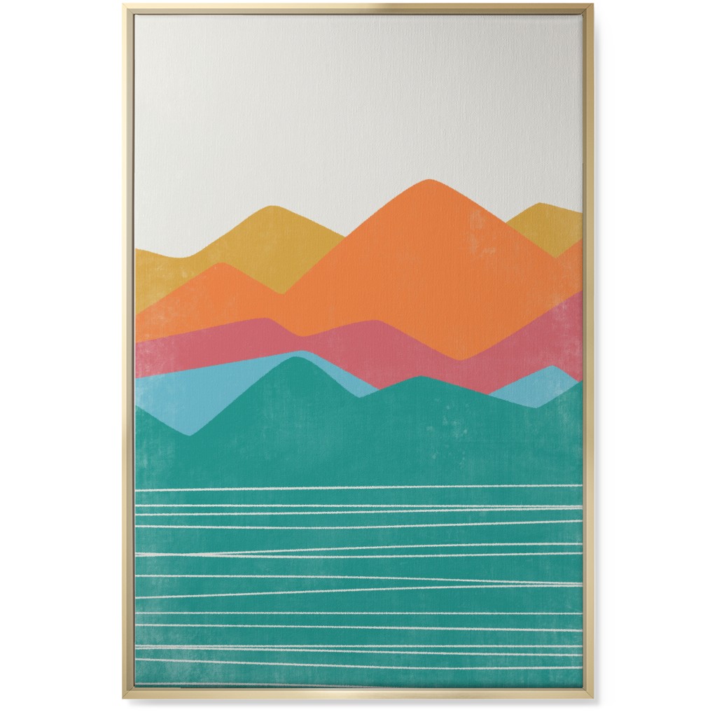 Flourish Abstract Landscape - Multi Wall Art, Gold, Single piece, Canvas, 24x36, Multicolor