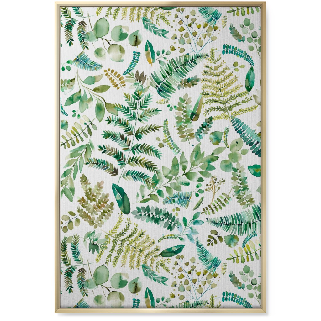 Botanical Collection - Green Wall Art, Gold, Single piece, Canvas, 24x36, Green, Classic Green