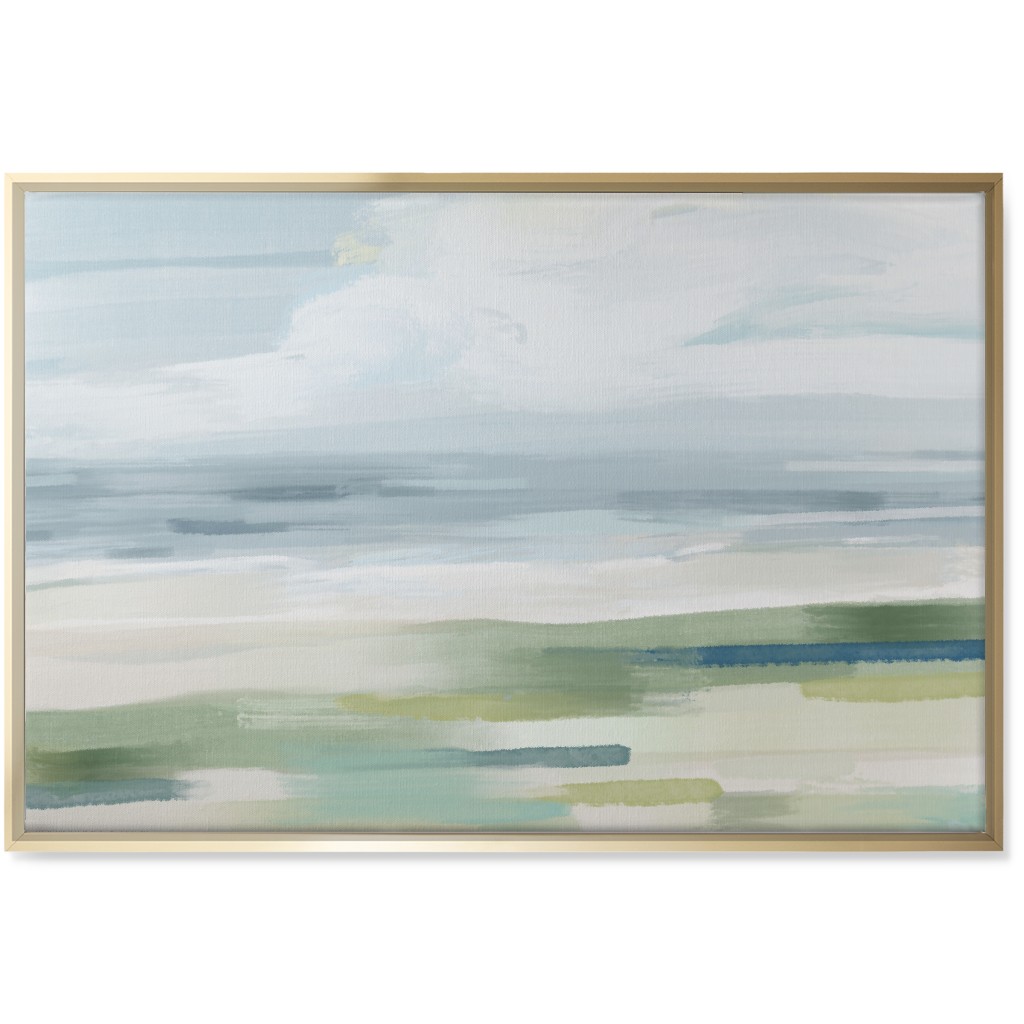 Shore Line Wall Art, Gold, Single piece, Canvas, 24x36, Blue