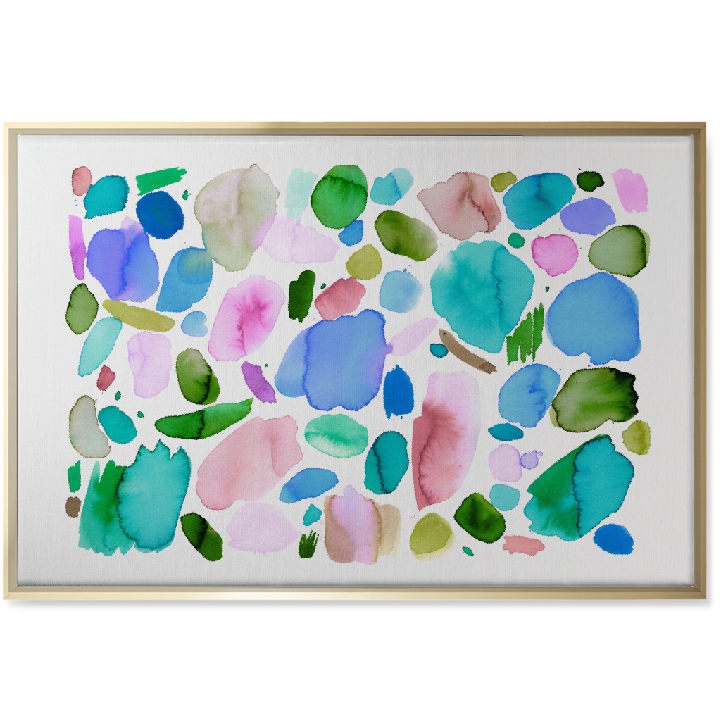 Summer Joy Watercolor Abstract Wall Art, Gold, Single piece, Canvas, 24x36, Multicolor, Tidal Wave