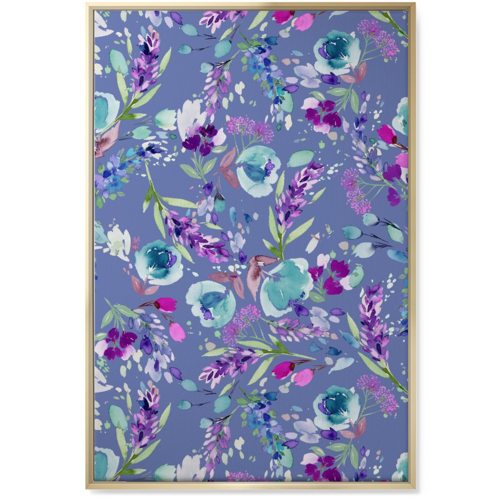 Lavender Bunches - Purple Wall Art, Gold, Single piece, Canvas, 24x36, Purple, Purple