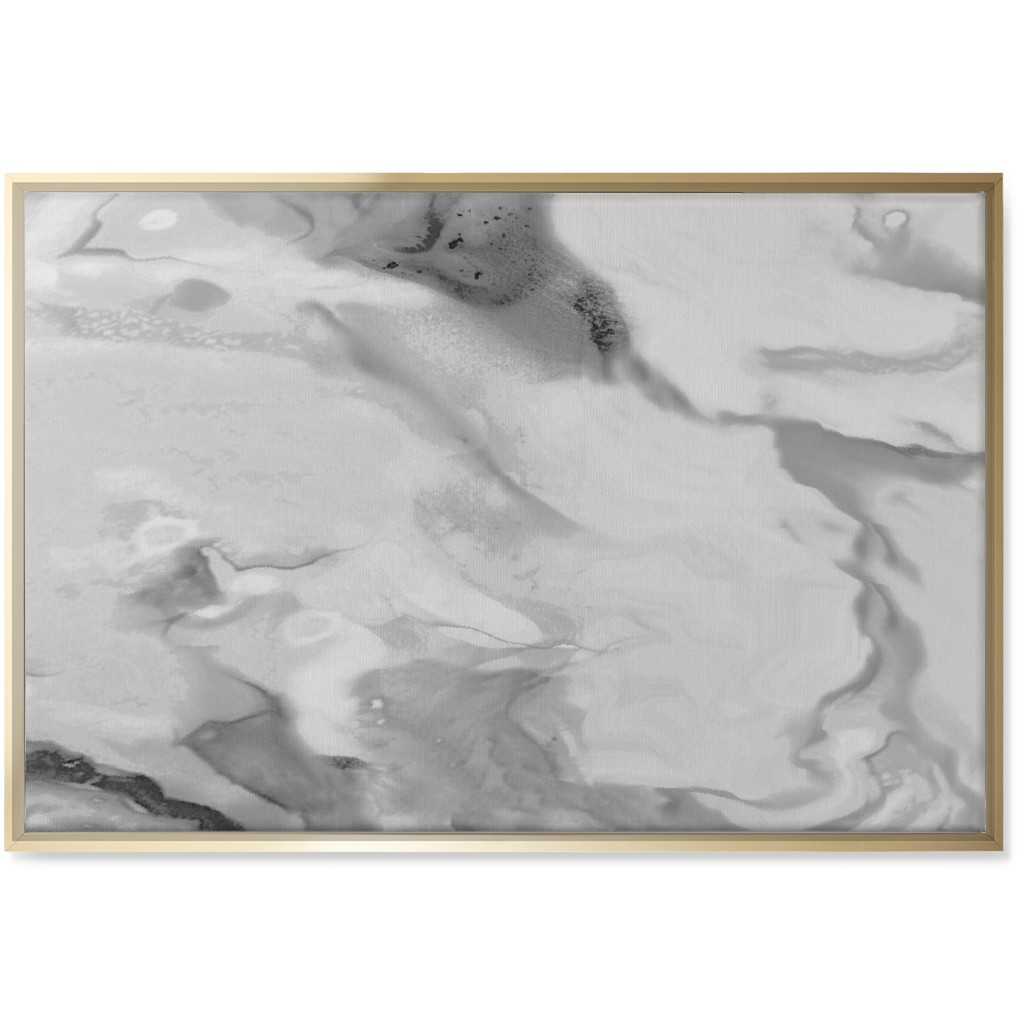 Carerra Marble - Watercolor Wall Art, Gold, Single piece, Canvas, 24x36, Gray, Gray