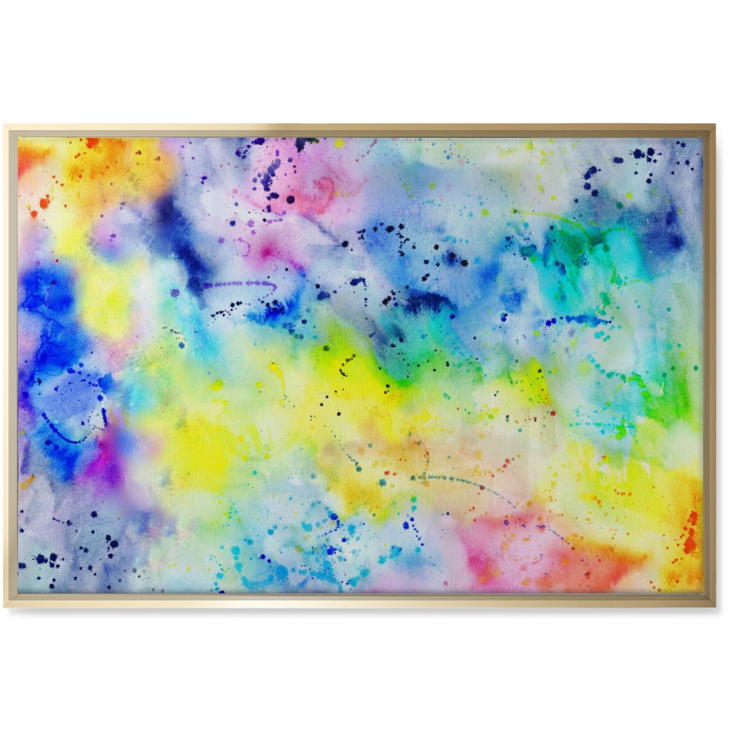 Rainbow Wash Watercolor - Multi Wall Art, Gold, Single piece, Canvas, 24x36, Multicolor