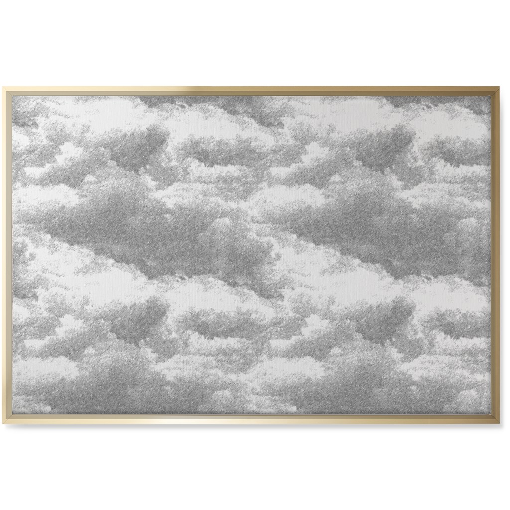 Storm Clouds - Gray Wall Art, Gold, Single piece, Canvas, 24x36, Gray