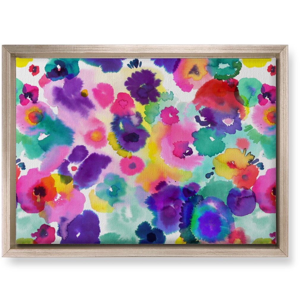 Abstract Floral Watercolor - Multi Wall Art, Metallic, Single piece, Canvas, 10x14, Multicolor