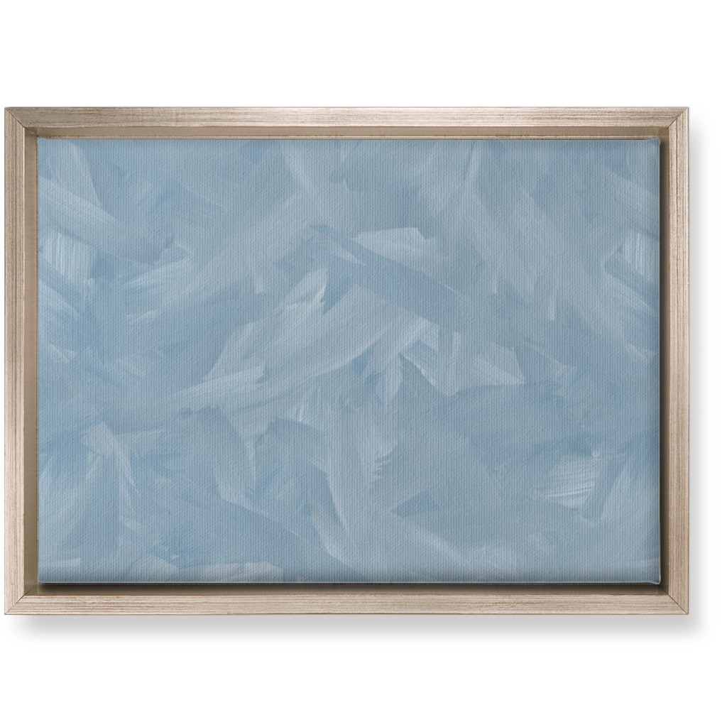 Brushstroke Wash - Light Blue Wall Art, Metallic, Single piece, Canvas, 10x14, Blue
