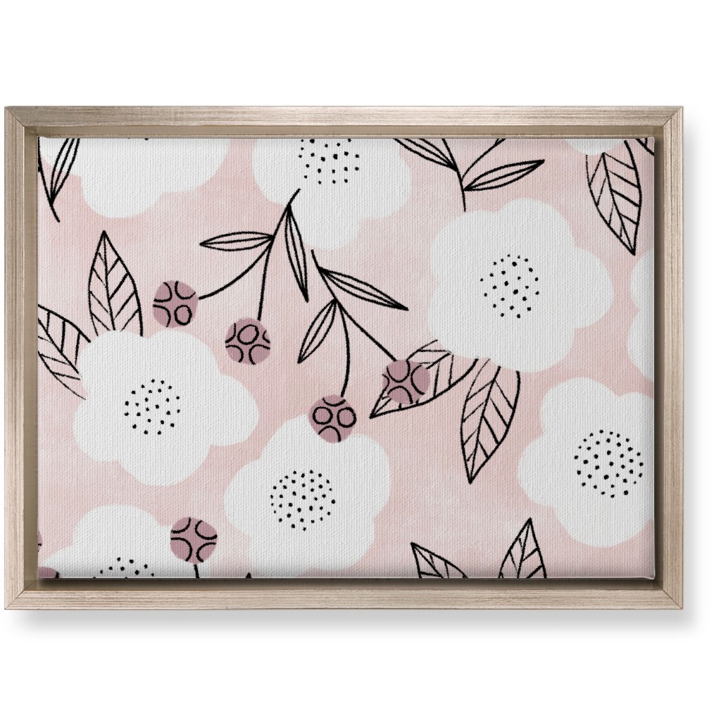 Arlene Floral - Pink Wall Art, Metallic, Single piece, Canvas, 10x14, Pink, Bright Pink