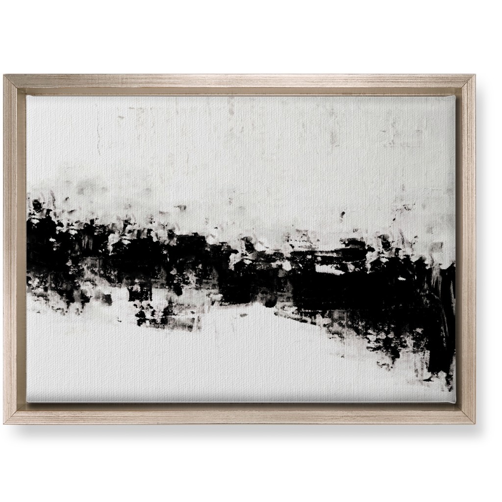 Urban Serenity - Black and White Wall Art, Metallic, Single piece, Canvas, 10x14, Black