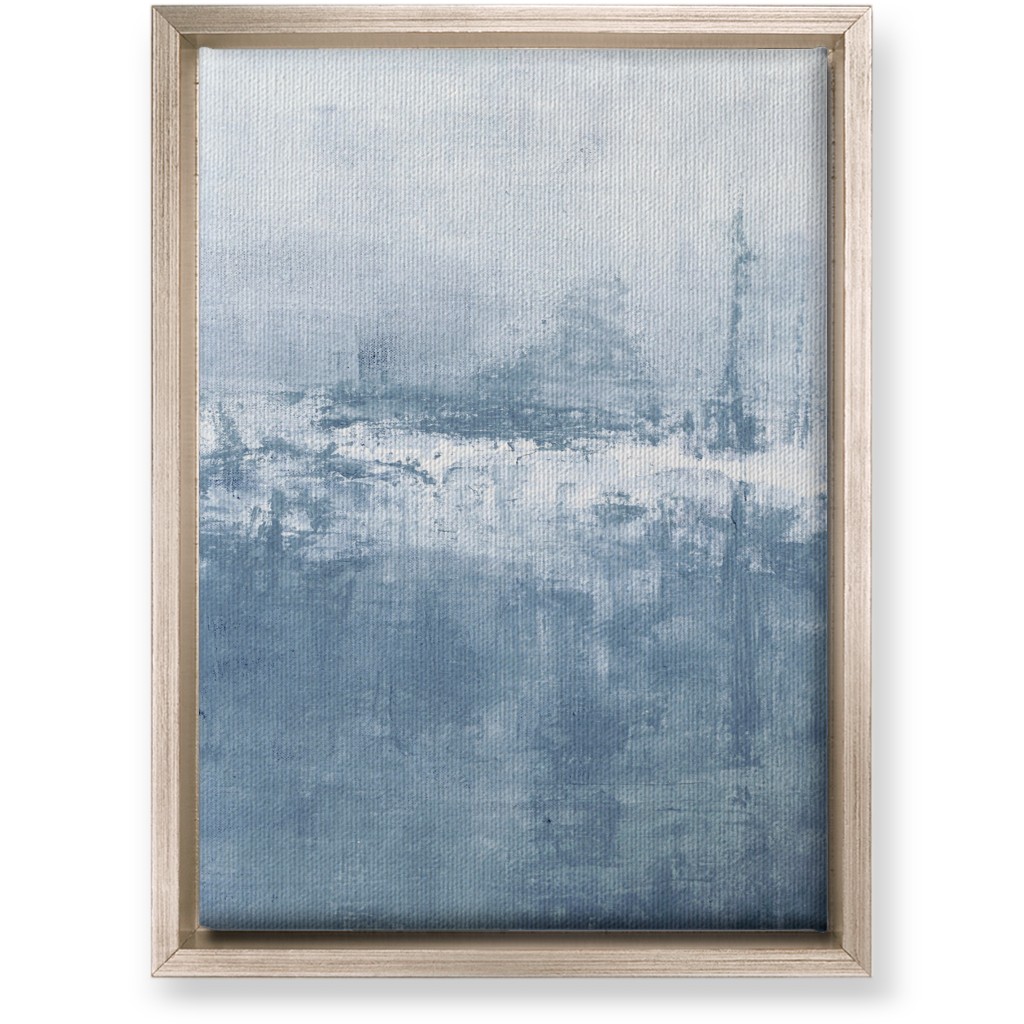 Right Tranquil Diptych - Blue Wall Art, Metallic, Single piece, Canvas, 10x14, Blue