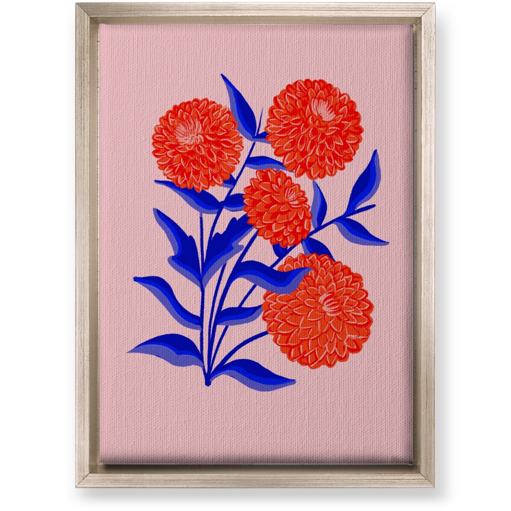 Red Marigolds - Vibrant Wall Art, Metallic, Single piece, Canvas, 10x14, Multicolor