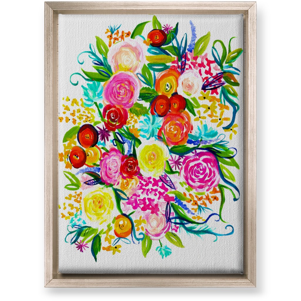 Summer Floral Acrylic Floral - Neon Wall Art, Metallic, Single piece, Canvas, 10x14, Multicolor