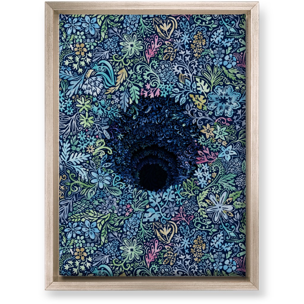 Deep Down Colorful Floral Abstract Wall Art, Metallic, Single piece, Canvas, 10x14, Blue