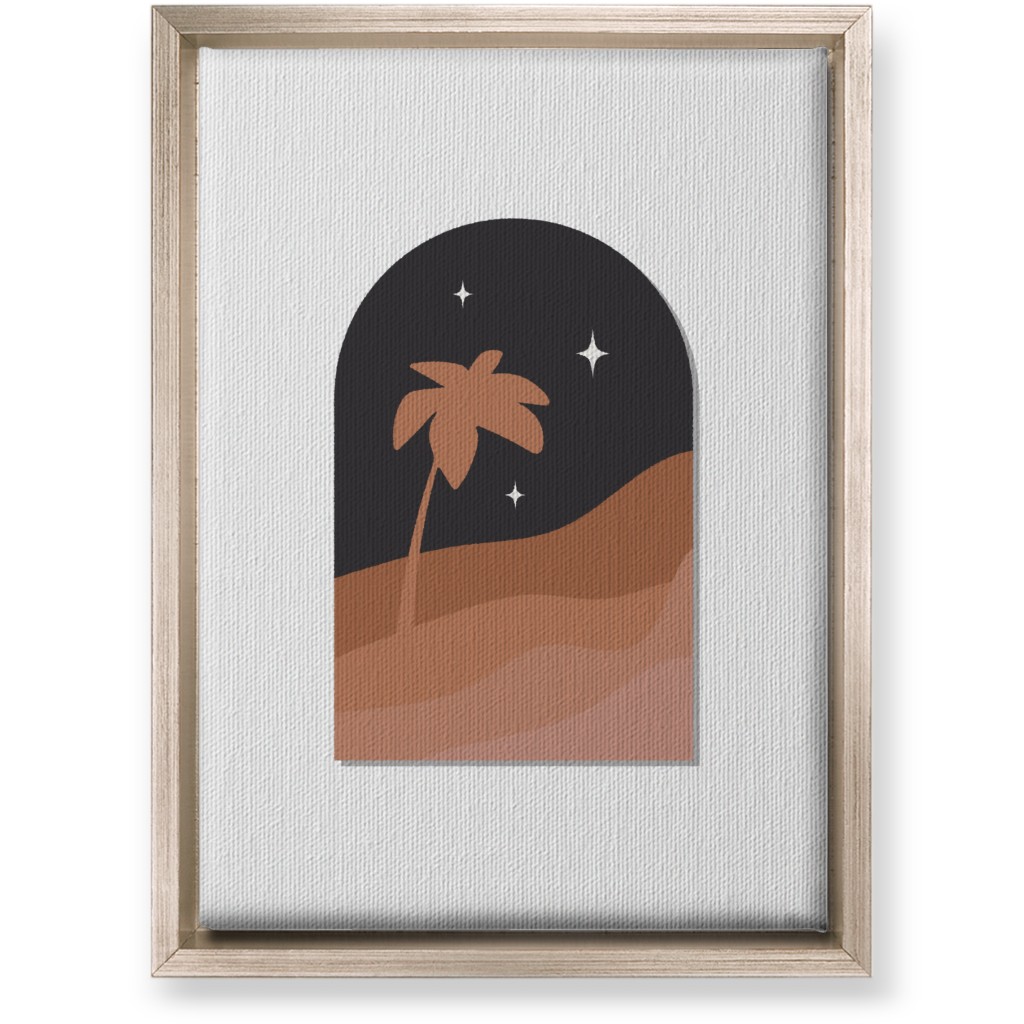 Abstract Landscape in Window With Tree Wall Art, Metallic, Single piece, Canvas, 10x14, Multicolor, Wood