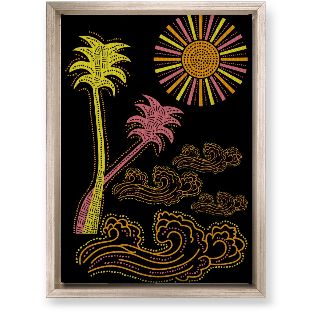 Optimistic Sunny Tropical Summer Art Wall Art, Metallic, Single piece, Canvas, 10x14, Multicolor