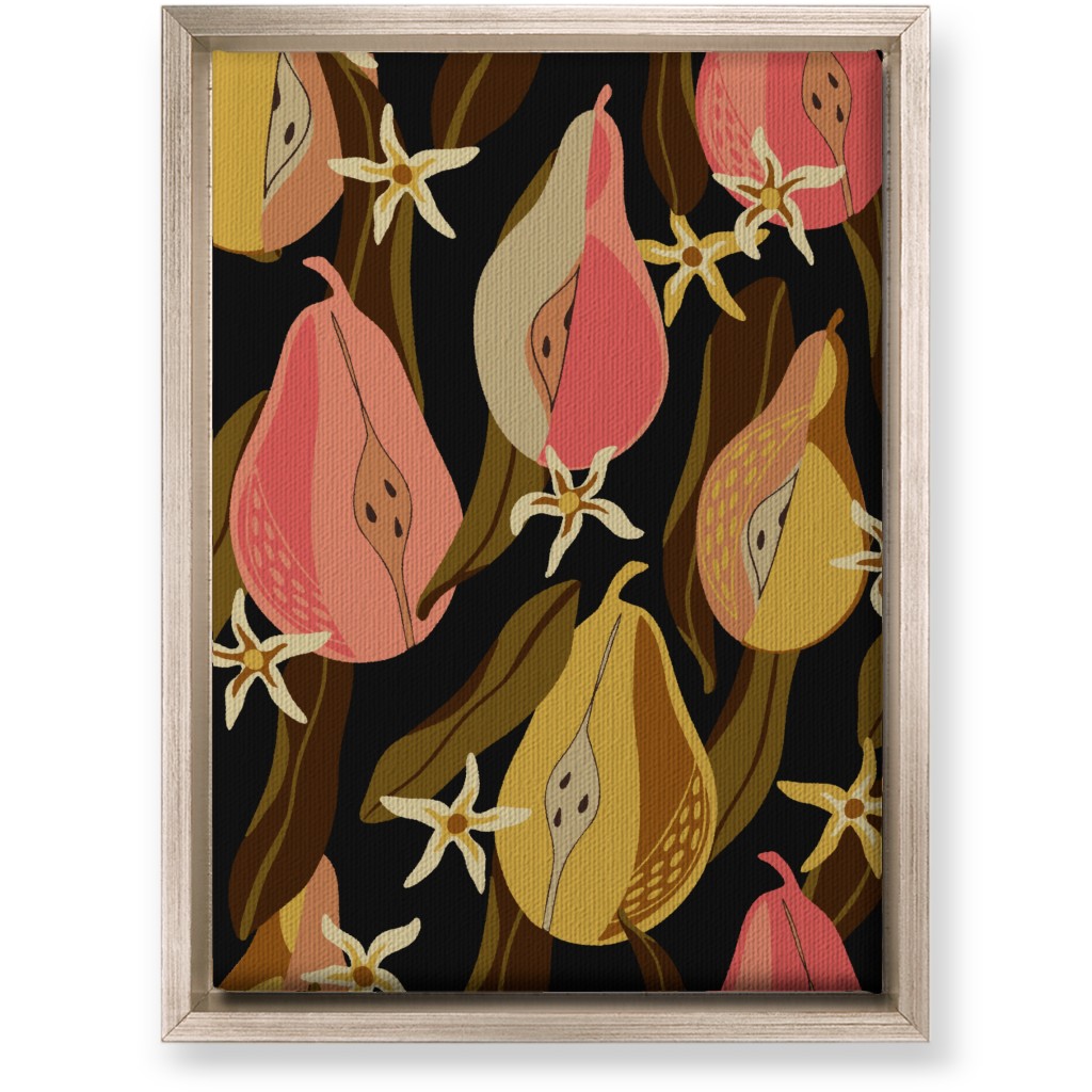 Minimal Pears Portrait - Multi Wall Art, Metallic, Single piece, Canvas, 10x14, Pink