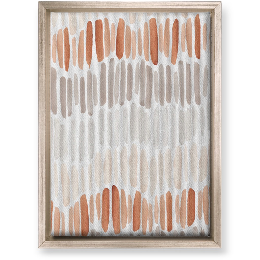 Many Brushstrokes Wall Art, Metallic, Single piece, Canvas, 10x14, Orange, Apricot