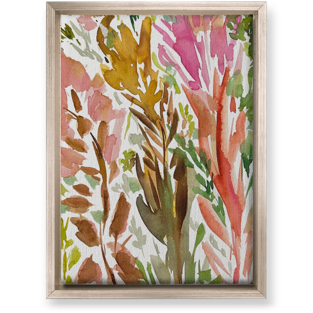 Abstract Garden - Pink Wall Art, Metallic, Single piece, Canvas, 10x14, Multicolor