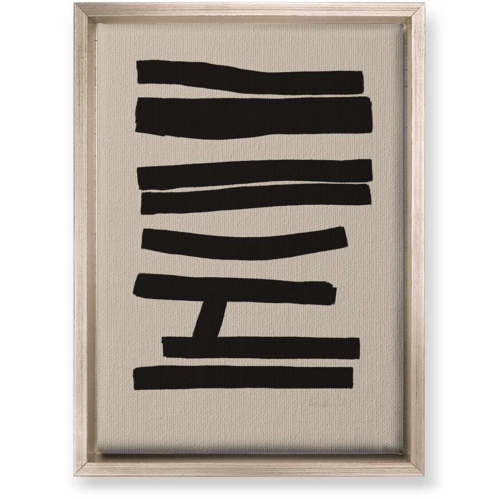 Bold Abstract Stripes Wall Art, Metallic, Single piece, Canvas, 10x14, Black, Wheat