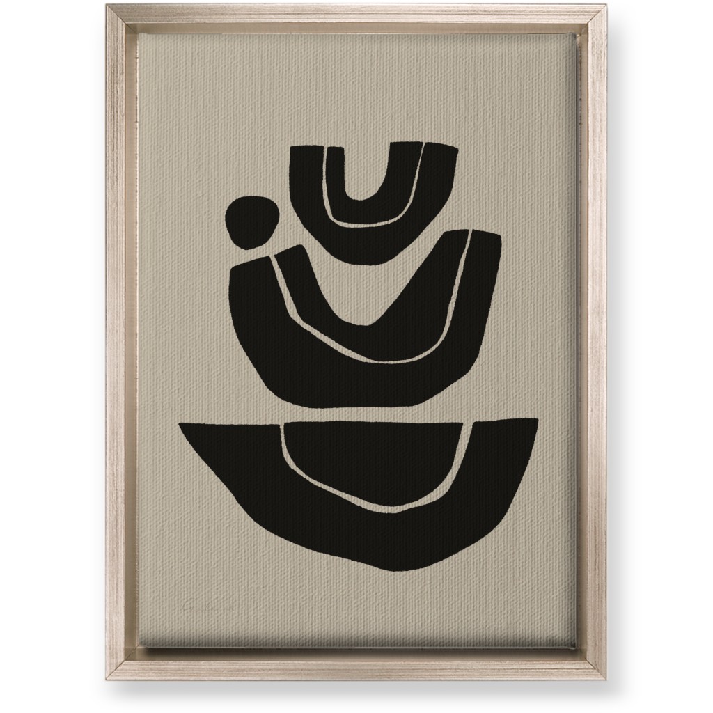 Geometric Abstract Stack Iii Wall Art, Metallic, Single piece, Canvas, 10x14, Black