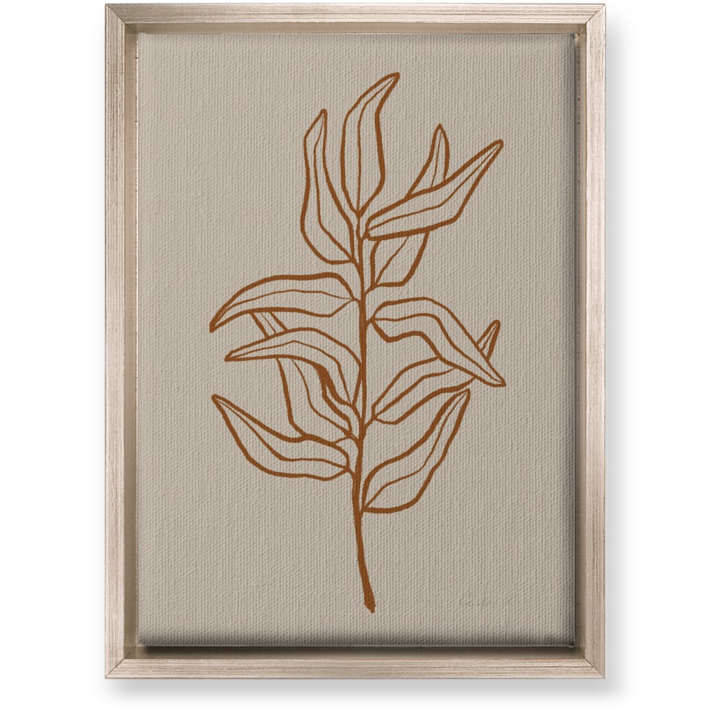 Botanical Eucalyptus Branch Wall Art, Metallic, Single piece, Canvas, 10x14, Beige, Golden