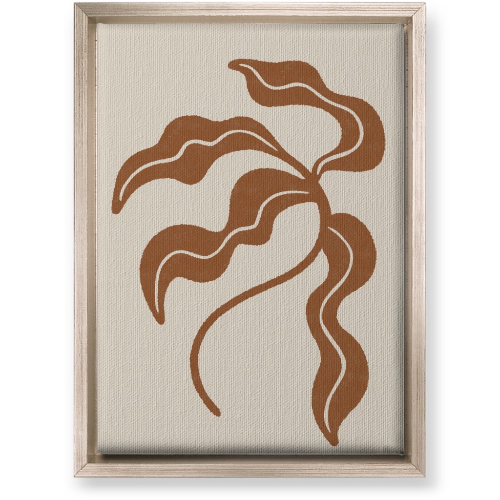 Minimalist Foliage - Neutral Wall Art, Metallic, Single piece, Canvas, 10x14, Beige, Pearl