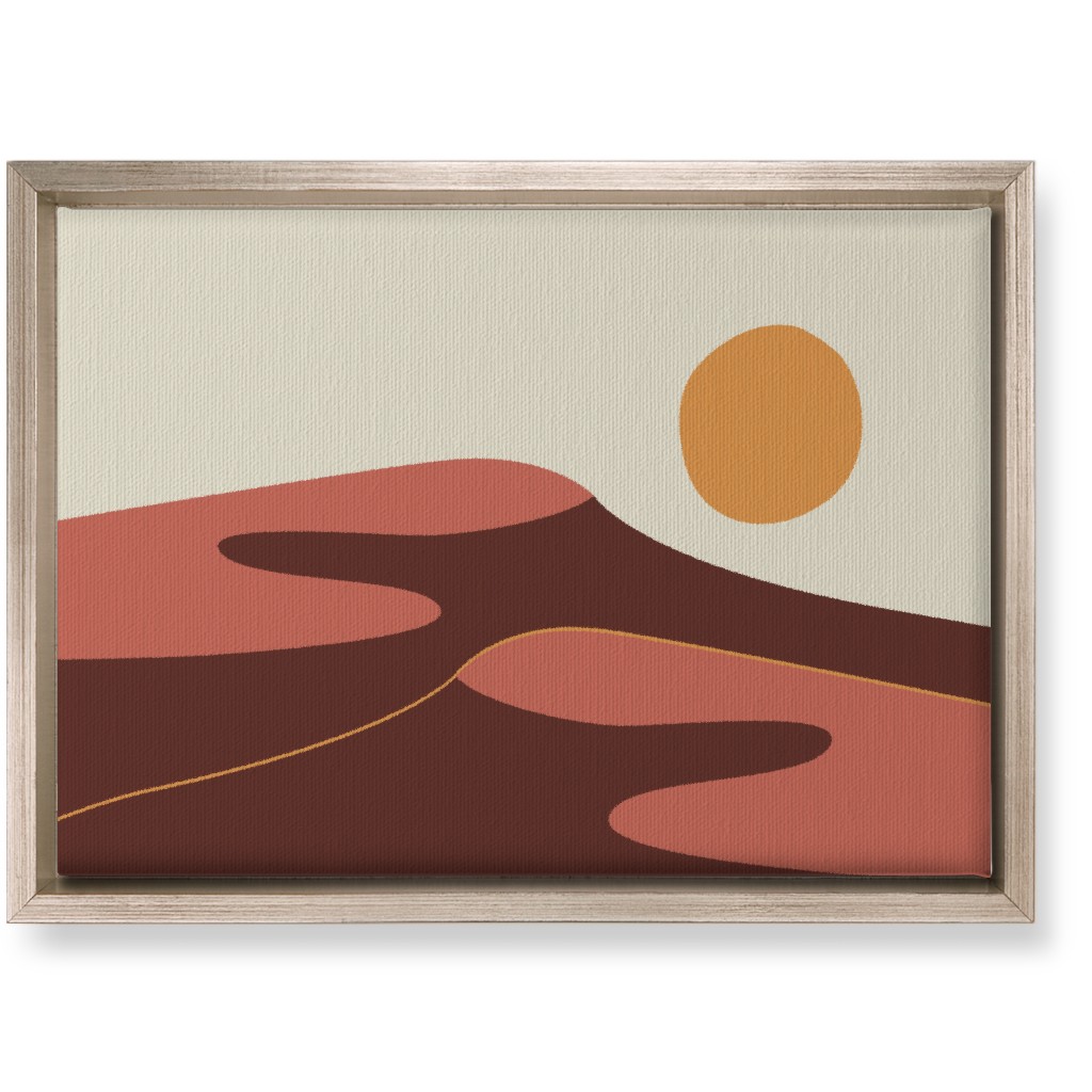 Desert Sun - Earth Tones Wall Art, Metallic, Single piece, Canvas, 10x14, Orange, Orange