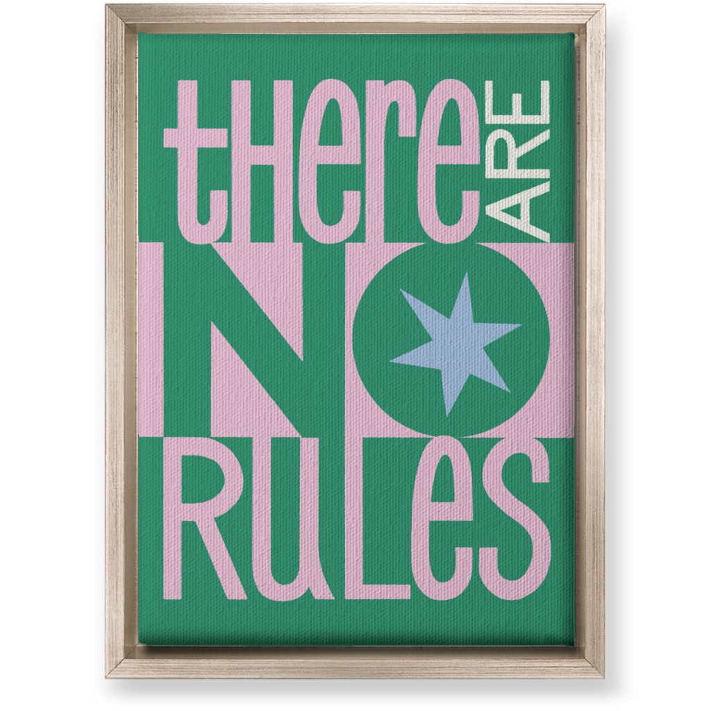 There Are No Rules Wall Art, Metallic, Single piece, Canvas, 10x14, Green