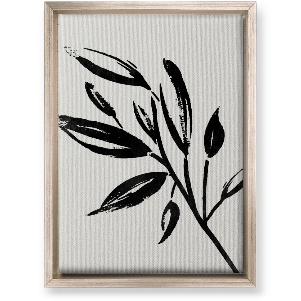 Zen Brush - Black and Beige Wall Art, Metallic, Single piece, Canvas, 10x14, Gray, Gray