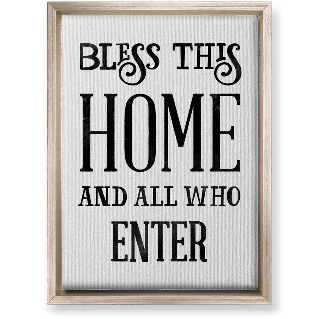 Bless This Home Wall Art, Metallic, Single piece, Canvas, 10x14, White