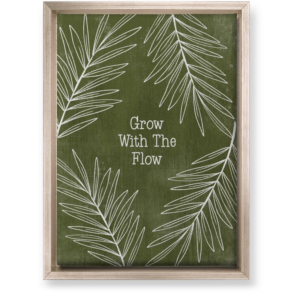 Grow With the Flow - Green Wall Art, Metallic, Single piece, Canvas, 10x14, Green, Classic Green