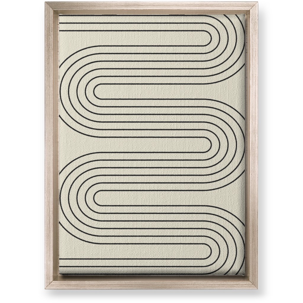 Geometric Abstract Lines - Neutral Wall Art, Metallic, Single piece, Canvas, 10x14, Beige