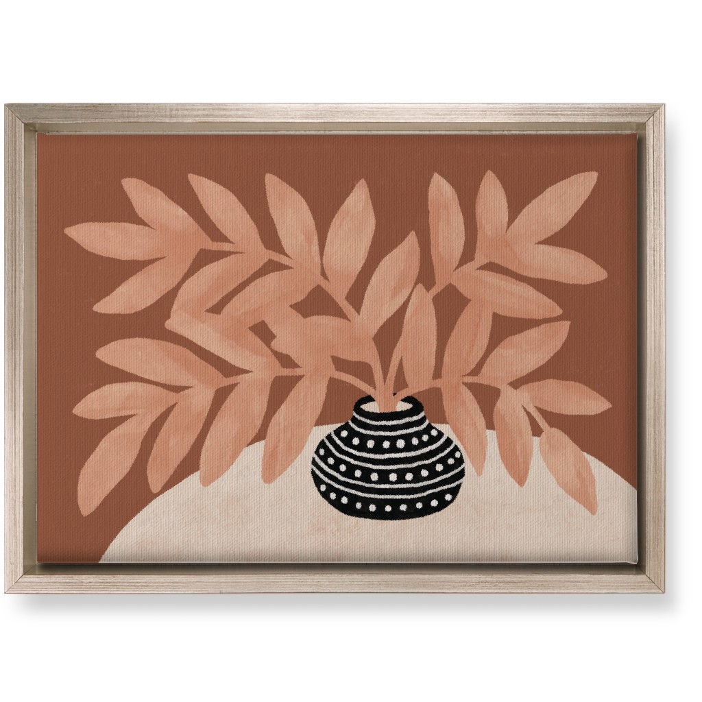 the Vase Iii - Neutral Wall Art, Metallic, Single piece, Canvas, 10x14, Pink, Bright Pink