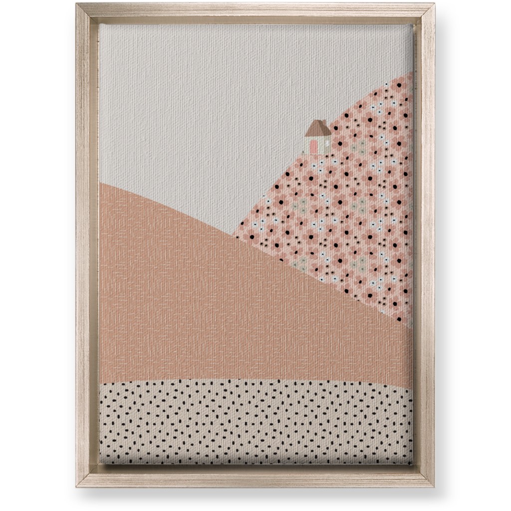 Floral Landscapes Wall Art, Metallic, Single piece, Canvas, 10x14, Pink