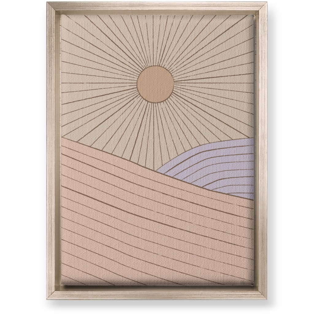 Sun in the Landscape - Pink Wall Art, Metallic, Single piece, Canvas, 10x14, Pink