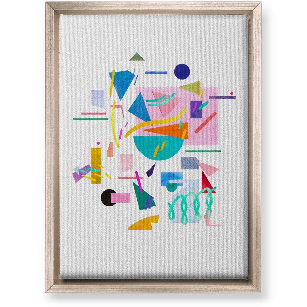 Geometric Collage Pop - Multi Wall Art, Metallic, Single piece, Canvas, 10x14, Multicolor
