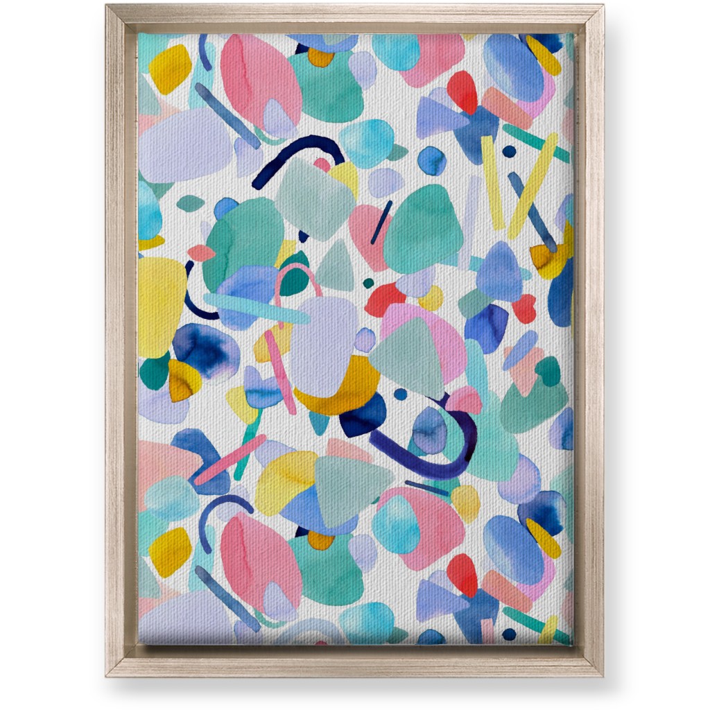 Abstract Geometric Shapes - Multi Wall Art, Metallic, Single piece, Canvas, 10x14, Multicolor