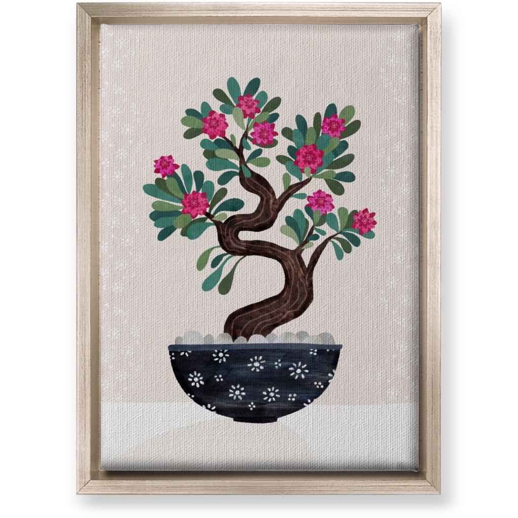 Bonsai - Pink Wall Art, Metallic, Single piece, Canvas, 10x14, Pink