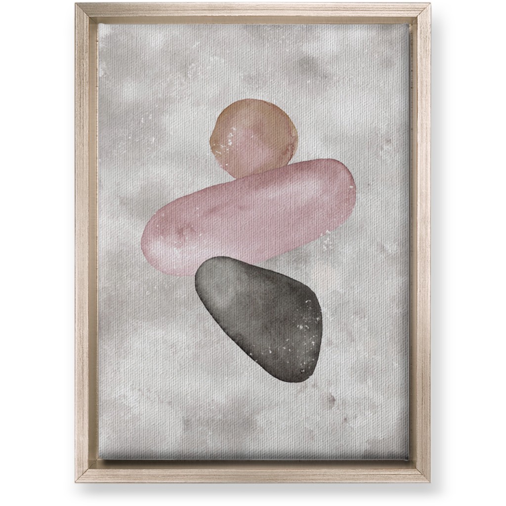 Three Stones Wall Art, Metallic, Single piece, Canvas, 10x14, Gray