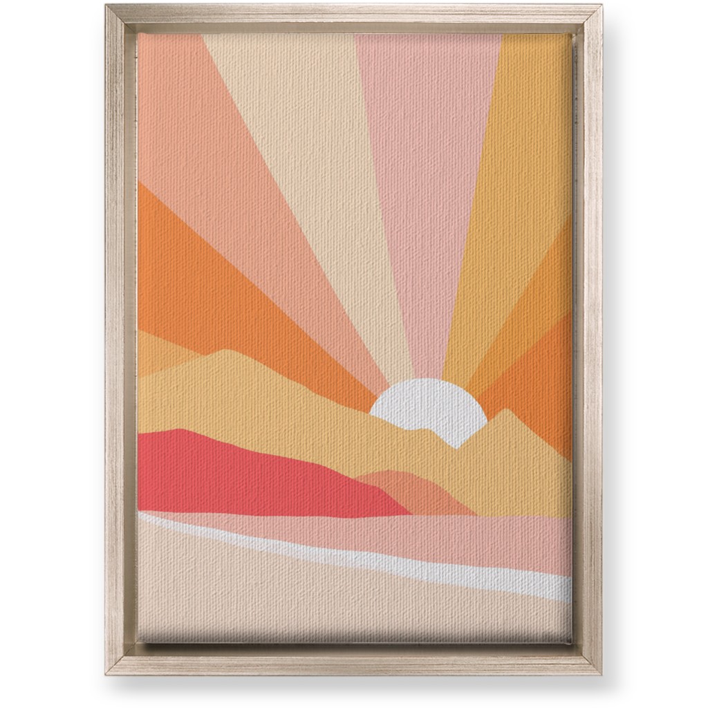 Retro Summer Coast - Warm Wall Art, Metallic, Single piece, Canvas, 10x14, Multicolor