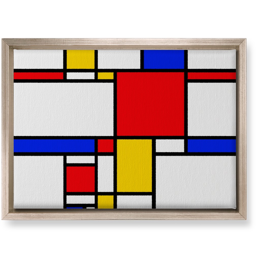 Mondrian Wall Art, Metallic, Single piece, Canvas, 10x14, Multicolor