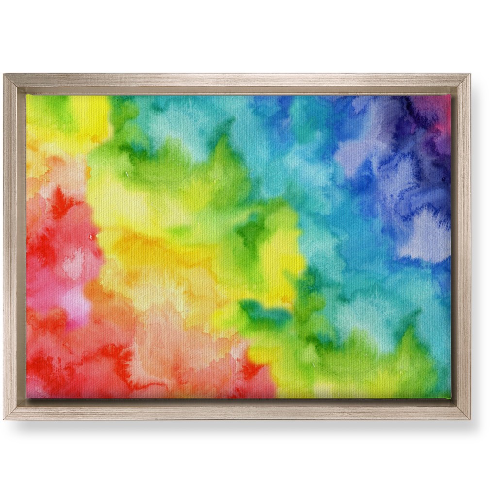 Rainbow Watercolor Wash - Multi Wall Art, Metallic, Single piece, Canvas, 10x14, Multicolor