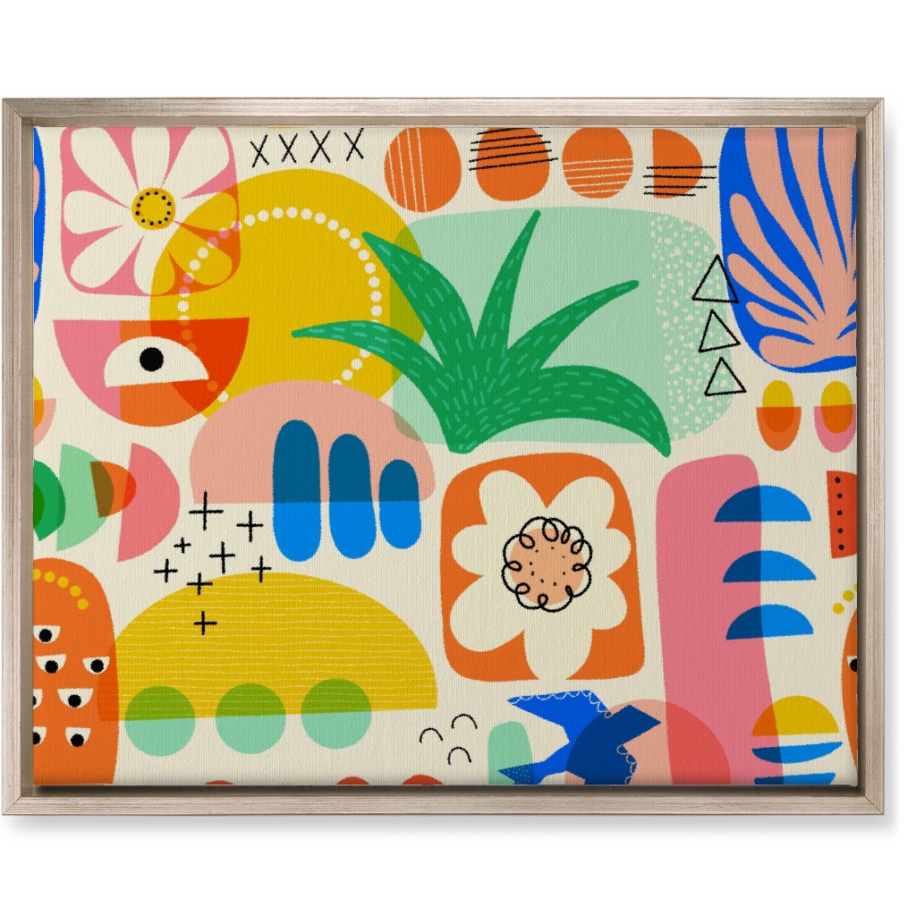Abstract Shapes Collage - Multi Wall Art, Metallic, Single piece, Canvas, 16x20, Multicolor