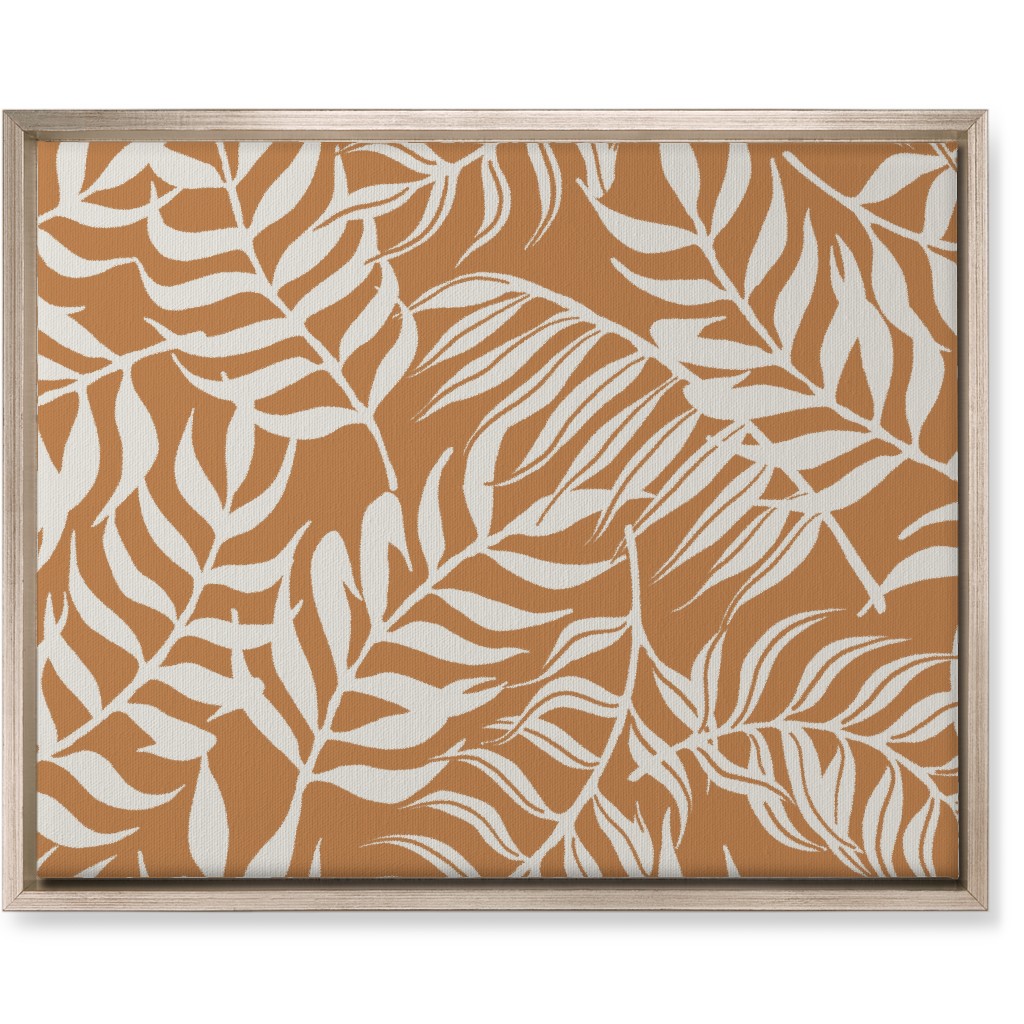 Moving Palms Wall Art, Metallic, Single piece, Canvas, 16x20, Orange, Pueblo