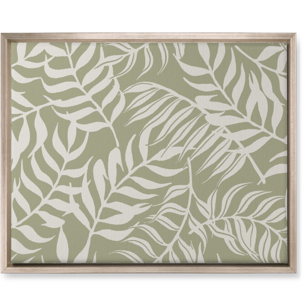 Moving Palms Wall Art, Metallic, Single piece, Canvas, 16x20, Green, Sage