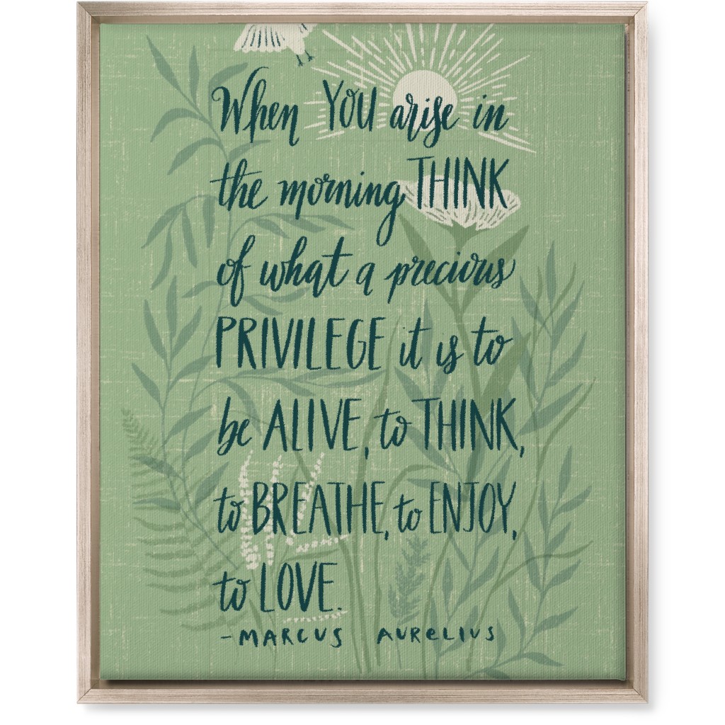 Precious Morning Wall Art, Metallic, Single piece, Canvas, 16x20, Green, Julep