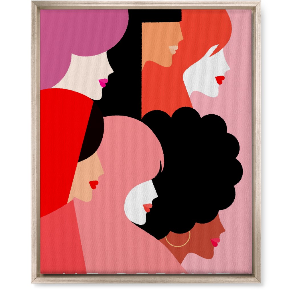 Girl Power, We Persist - Coral & Pink Wall Art, Metallic, Single piece, Canvas, 16x20, Pink