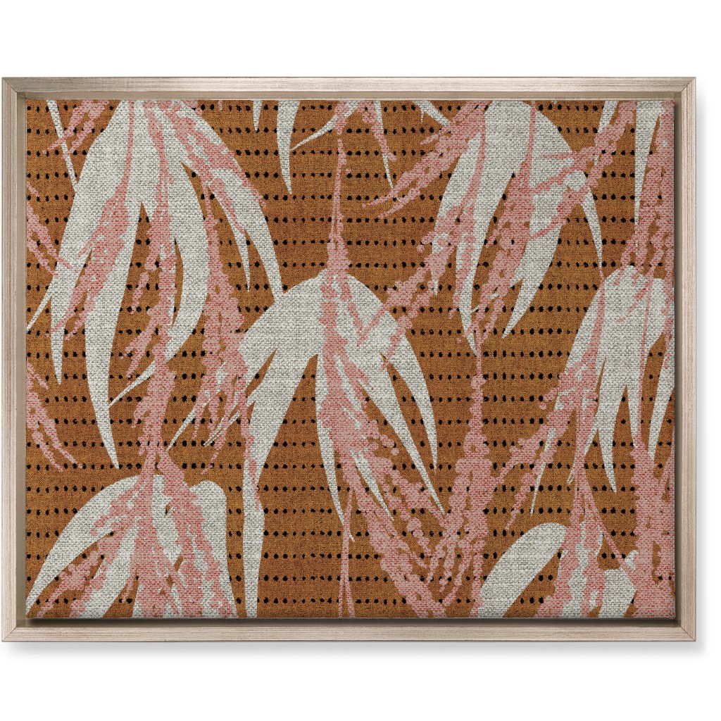 Vintage Palm Wall Art, Metallic, Single piece, Canvas, 16x20, Brown